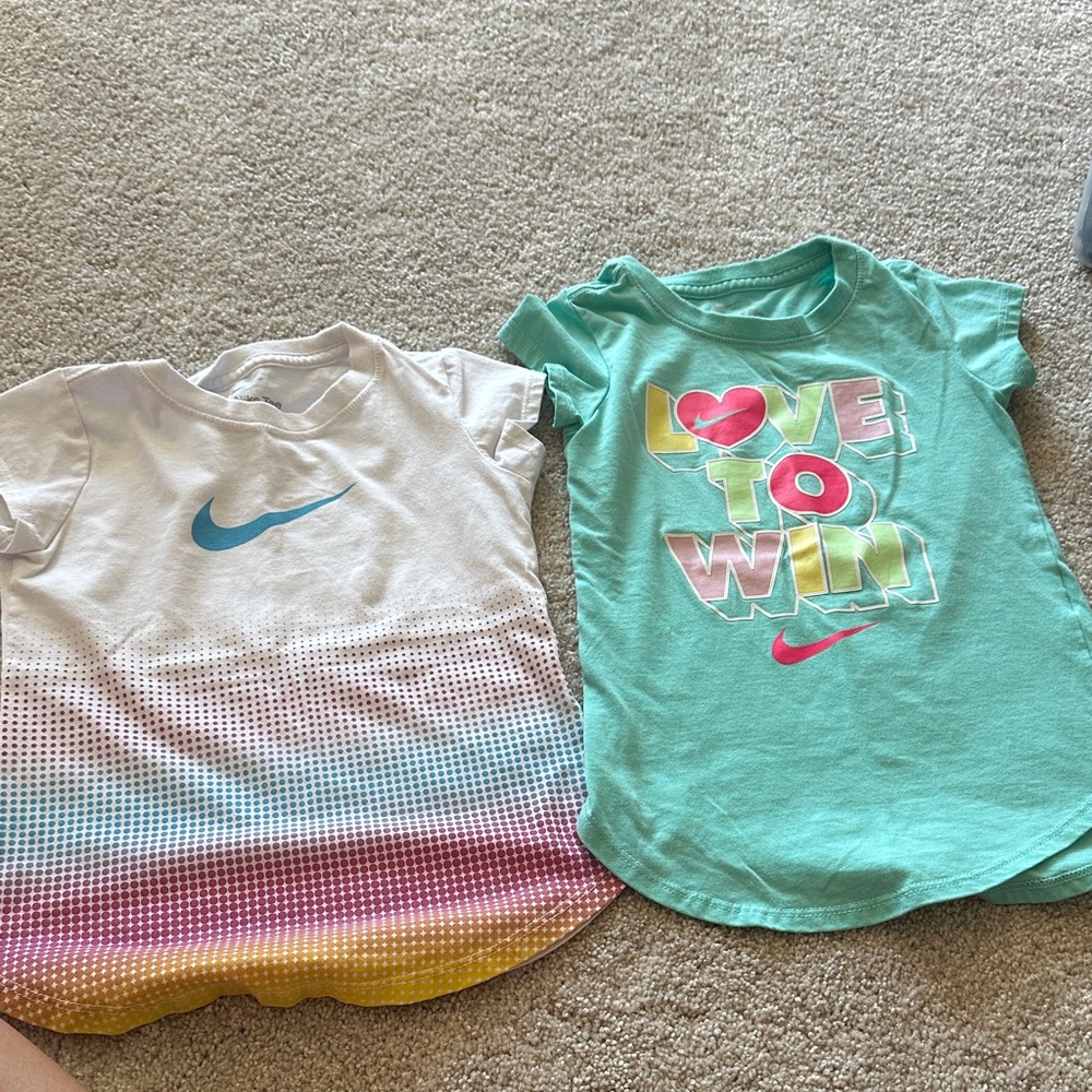 Nike Kids' Teal and White Graphic Tees